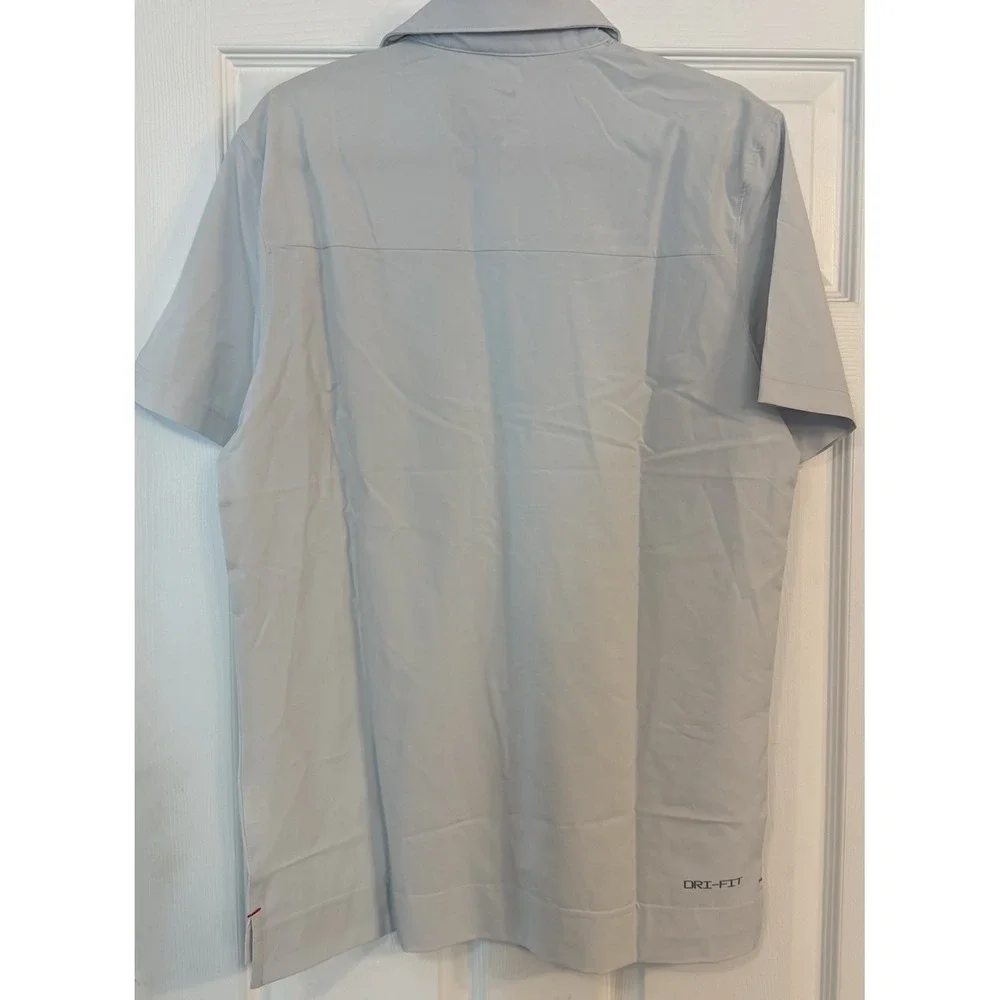 Nike NWT DRI-FIT Snap Polo Light Gray Sideline Coach Medium Lightweight Wicking